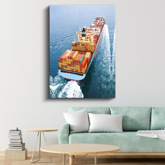 Konteyner Gemisi - Okyanus Üzerinde Ticaret Kanvas Tablo