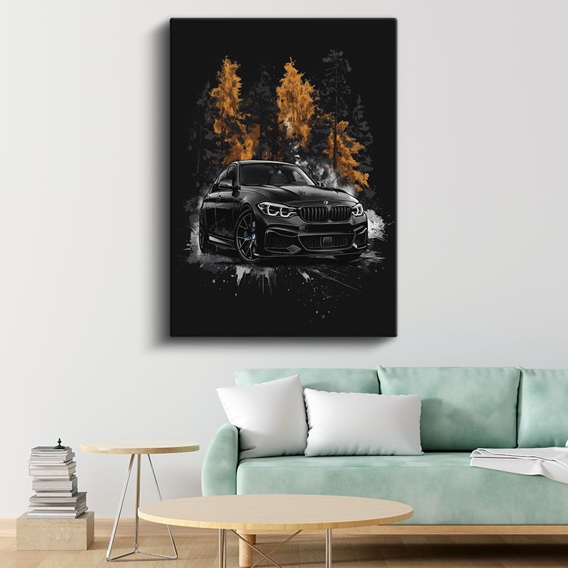 BMW M Serisi - Siyah Performans Otomobili Kanvas Tablo
