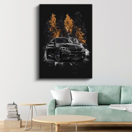 BMW M Serisi - Siyah Performans Otomobili Kanvas Tablo