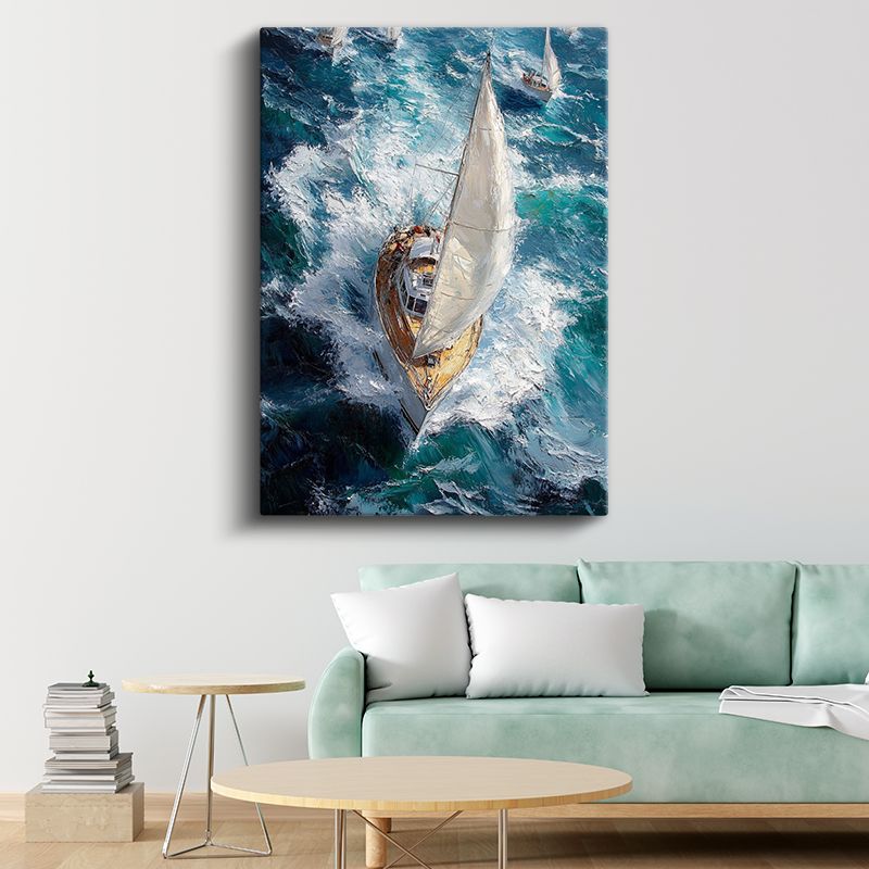Klasik Yelkenli - Fırtınalı Denizde Macera Kanvas Tablo