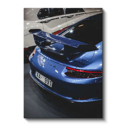 Porsche 911 GT3 - Mavi Spor Otomobil Detayı Kanvas Tablo