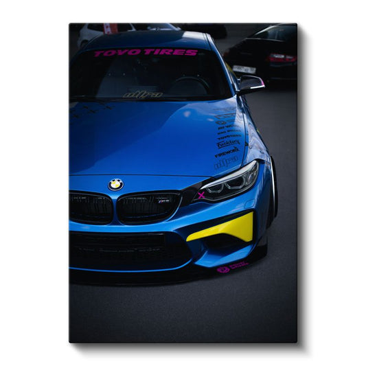 BMW M4 - Mavi Performans Canavarı Kanvas Tablo