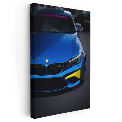 BMW M4 - Mavi Performans Canavarı Kanvas Tablo