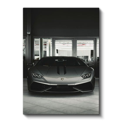 Lamborghini Huracan - Gri Süper Otomobil Kanvas Tablo