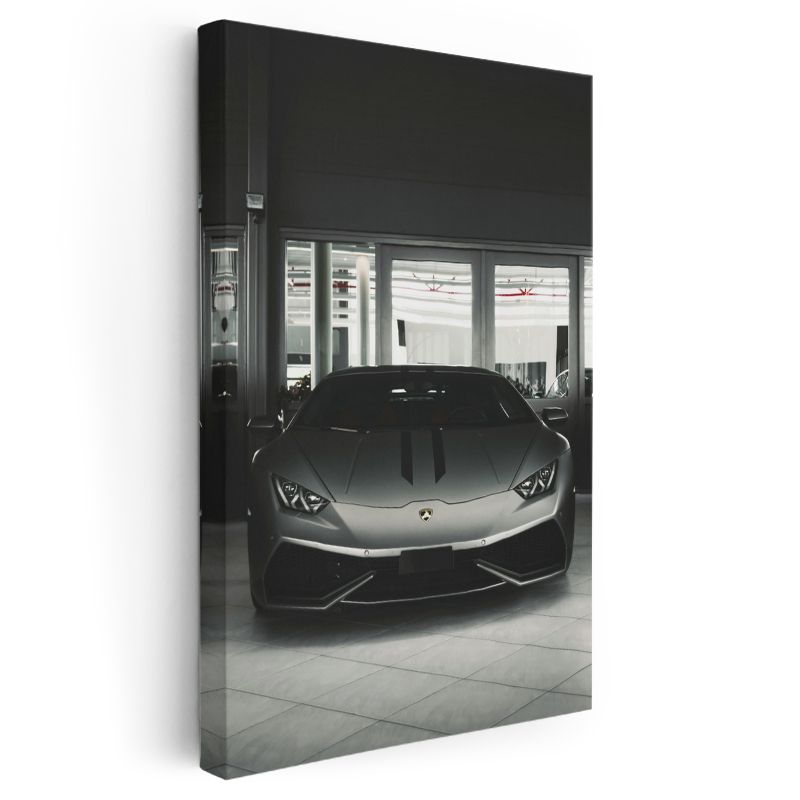 Lamborghini Huracan - Gri Süper Otomobil Kanvas Tablo
