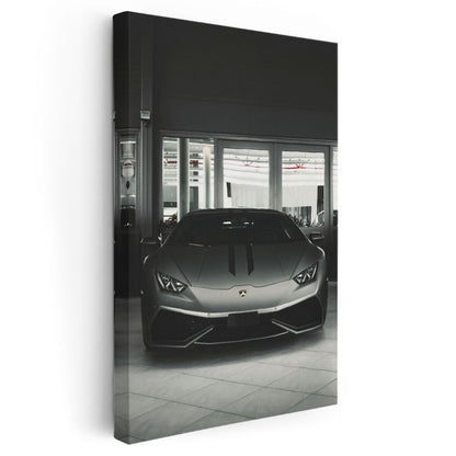 Lamborghini Huracan - Gri Süper Otomobil Kanvas Tablo