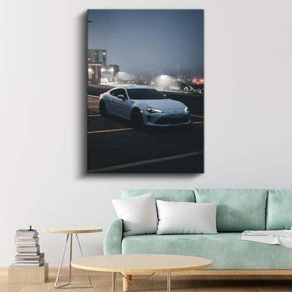Toyota GT86 - Gece Şehir Manzaralı Kanvas Tablo