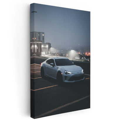 Toyota GT86 - Gece Şehir Manzaralı Kanvas Tablo