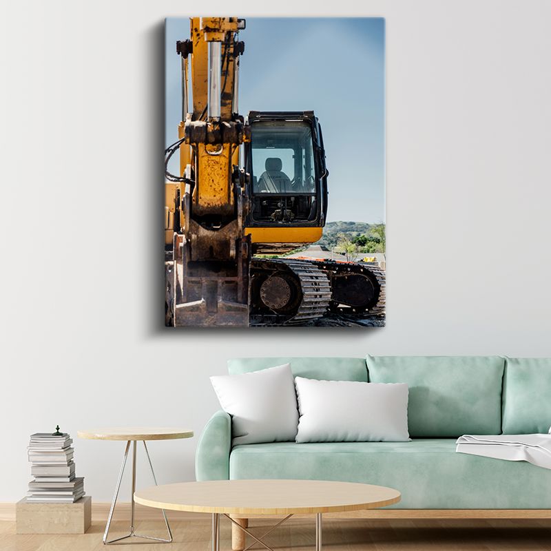 Ekskavatör - İş Makinesi Gücü Kanvas Tablo