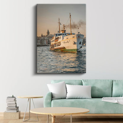 İstanbul Vapuru - Boğaz'da Seyahat Kanvas Tablo