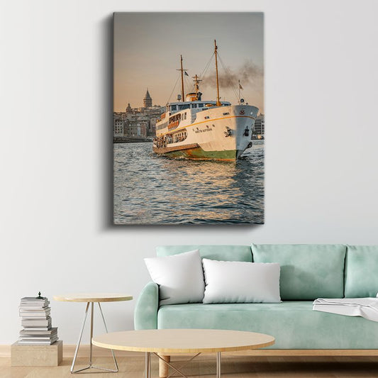İstanbul Vapuru - Boğaz'da Seyahat Kanvas Tablo