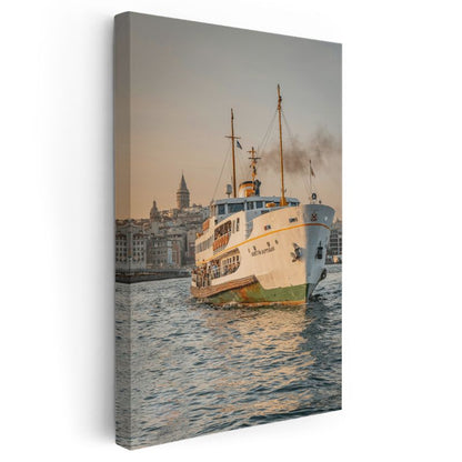 İstanbul Vapuru - Boğaz'da Seyahat Kanvas Tablo