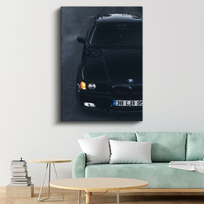 BMW E39 - Siyah Gövdesiyle Efsanevi Alman Sedan Kanvas Tablo