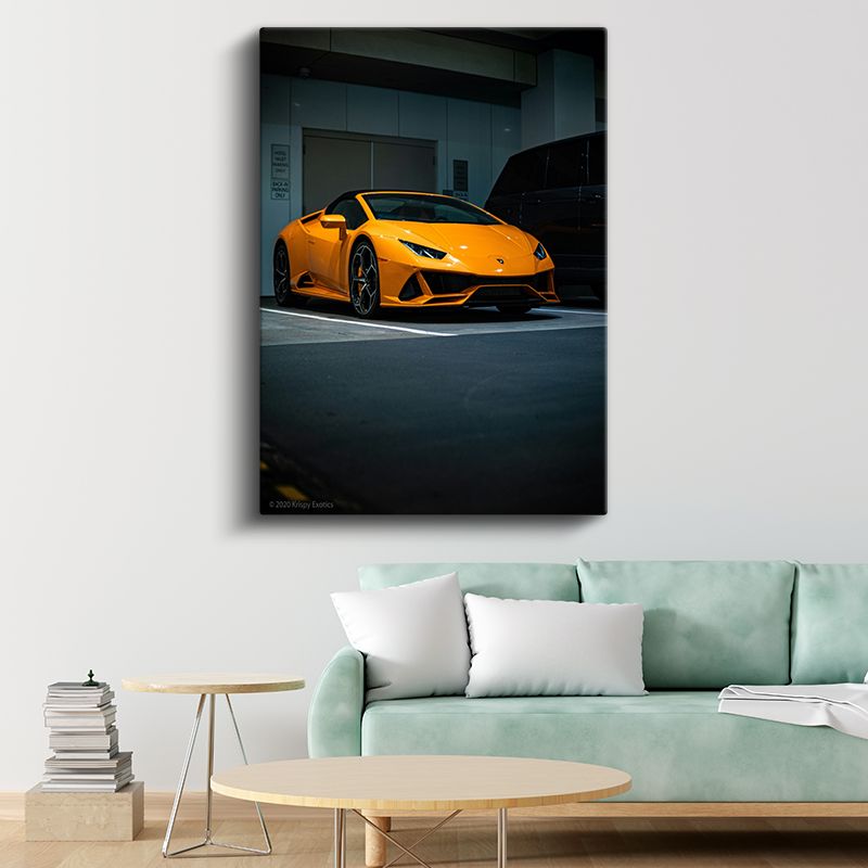 Lamborghini Huracan - Turuncu Gövdesiyle Göz Alıcı İtalyan Süper Otomobil Kanvas Tablo