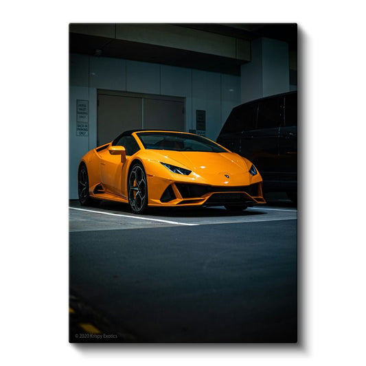 Lamborghini Huracan - Turuncu Gövdesiyle Göz Alıcı İtalyan Süper Otomobil Kanvas Tablo