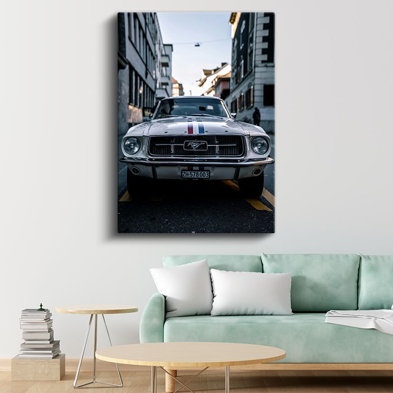 Ford Mustang - Klasik Amerikan Muscle Car Ön Görünüm Kanvas Tablo