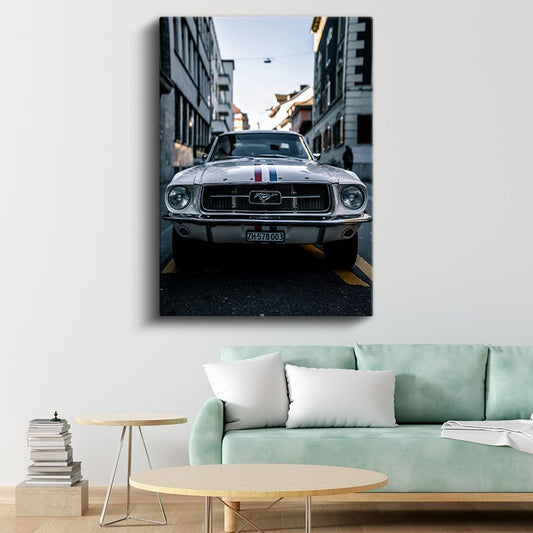Ford Mustang - Klasik Amerikan Muscle Car Ön Görünüm Kanvas Tablo