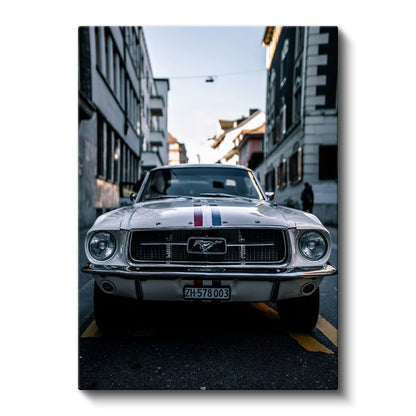 Ford Mustang - Klasik Amerikan Muscle Car Ön Görünüm Kanvas Tablo