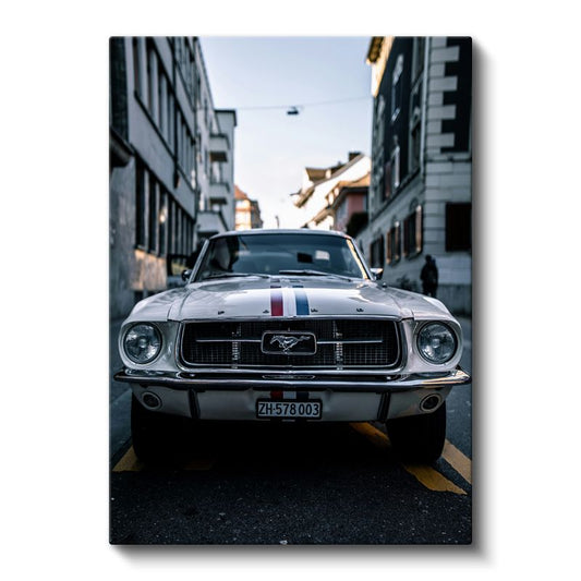 Ford Mustang - Klasik Amerikan Muscle Car Ön Görünüm Kanvas Tablo