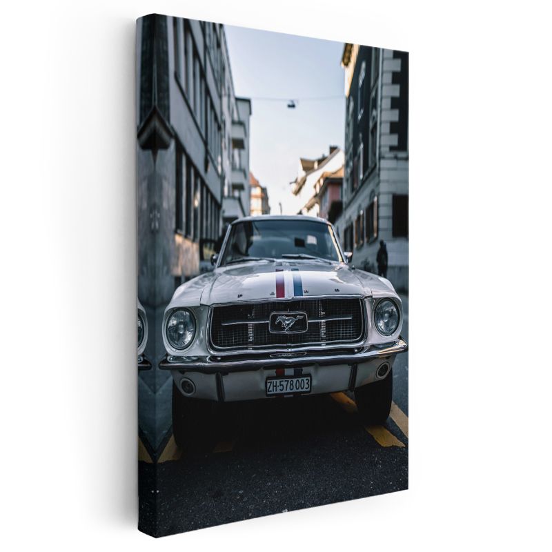 Ford Mustang - Klasik Amerikan Muscle Car Ön Görünüm Kanvas Tablo