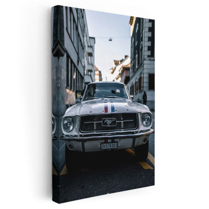 Ford Mustang - Klasik Amerikan Muscle Car Ön Görünüm Kanvas Tablo