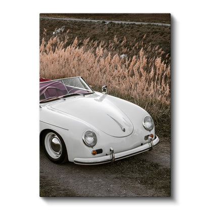 Porsche 356 Speedster - Klasik Beyaz Cabrio Zarafeti Kanvas Tablo