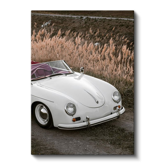 Porsche 356 Speedster - Klasik Beyaz Cabrio Zarafeti Kanvas Tablo