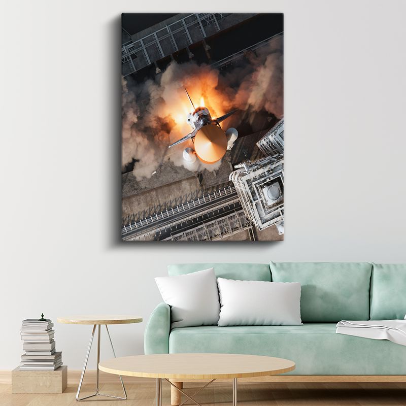 Uzay Mekiği - Fırlatma Anında Roket Dinamizmi Kanvas Tablo