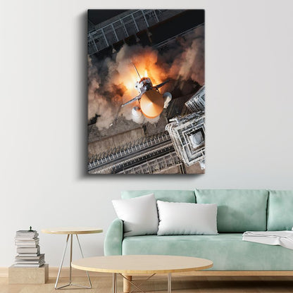 Uzay Mekiği - Fırlatma Anında Roket Dinamizmi Kanvas Tablo