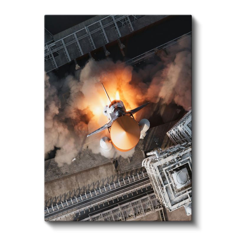 Uzay Mekiği - Fırlatma Anında Roket Dinamizmi Kanvas Tablo