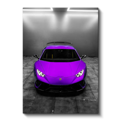 Lamborghini Huracan - Mor Süper Spor Otomobil Kanvas Tablo
