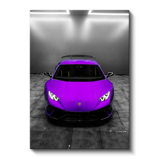 Lamborghini Huracan - Mor Süper Spor Otomobil Kanvas Tablo