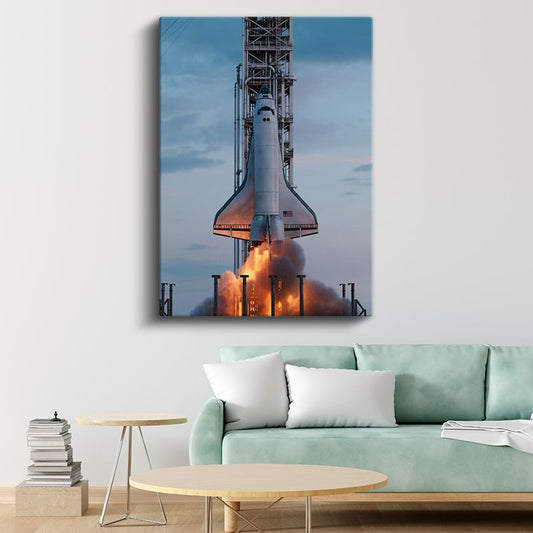 NASA Uzay Mekiği - Fırlatma Anında İhtişamlı Görünüm Kanvas Tablo