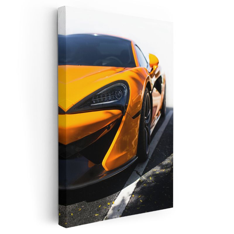 McLaren 570S - Turuncu Spor Otomobil Ön Tasarım Kanvas Tablo