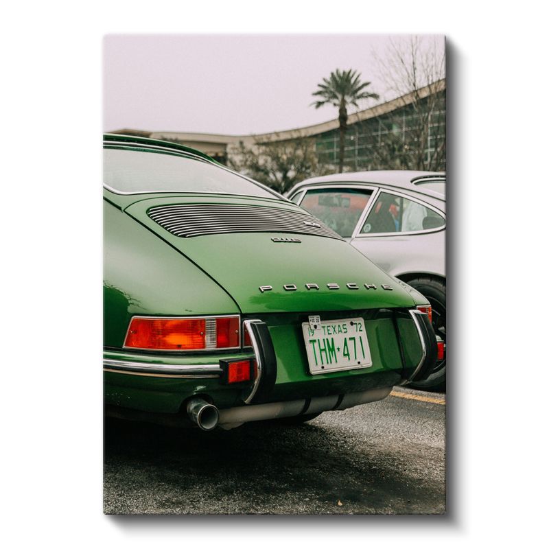 Porsche 911 Klasik - Yeşil Alman Spor Otomobil İkonu Kanvas Tablo