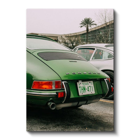 Porsche 911 Klasik - Yeşil Alman Spor Otomobil İkonu Kanvas Tablo