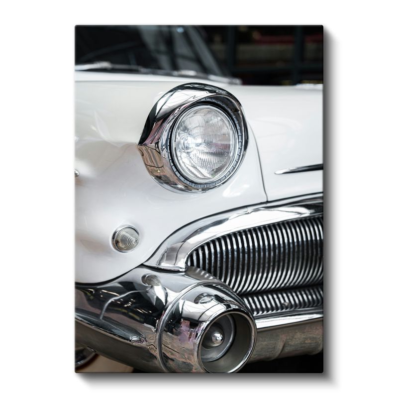 Buick Klasik - Beyaz Amerikan Otomobil Detayı Kanvas Tablo