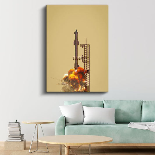 SpaceX Roket - Fırlatma Anında Uzay Aracı Kanvas Tablo