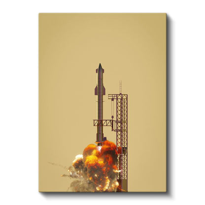SpaceX Roket - Fırlatma Anında Uzay Aracı Kanvas Tablo