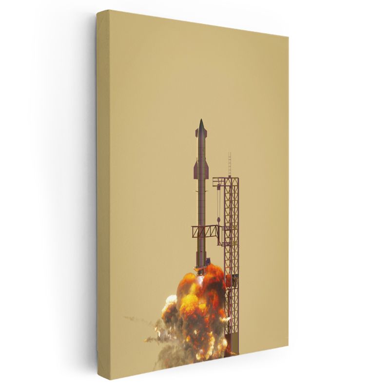 SpaceX Roket - Fırlatma Anında Uzay Aracı Kanvas Tablo