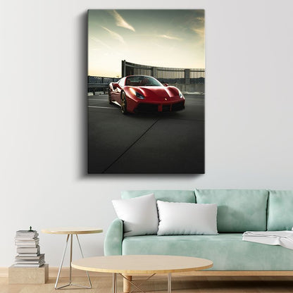 Ferrari 488 - Kırmızı İtalyan Süper Spor Otomobil Kanvas Tablo