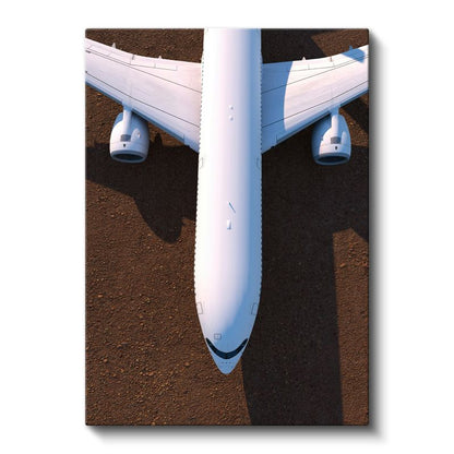 Boeing 777 - Havadan Görünüm Beyaz Yolcu Uçağı Kanvas Tablo