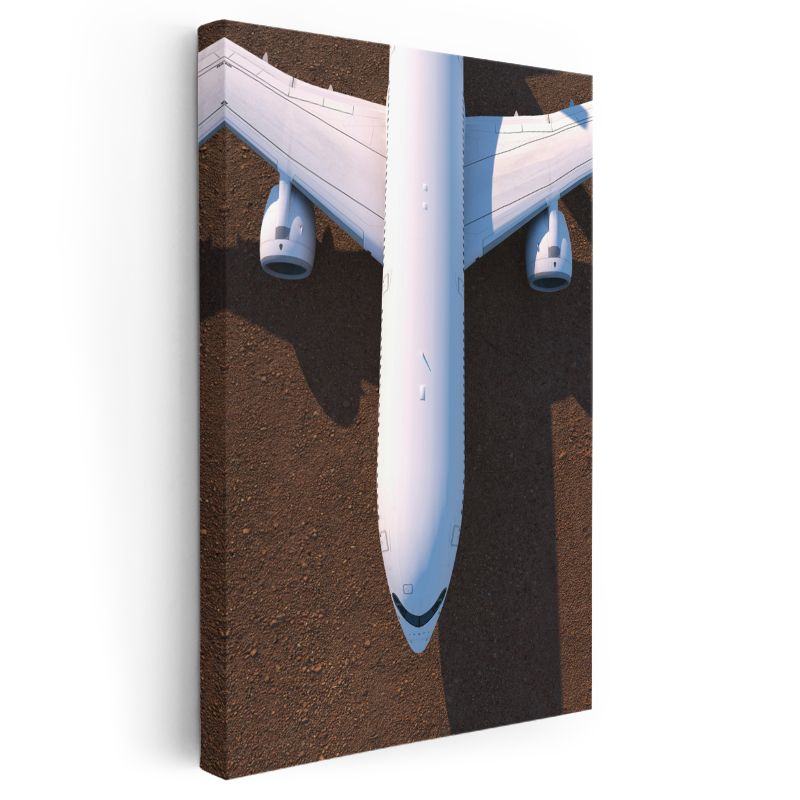 Boeing 777 - Havadan Görünüm Beyaz Yolcu Uçağı Kanvas Tablo