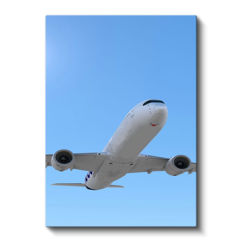 Boeing 777 - Mavi Gökyüzünde Yükselen Yolcu Uçağı Kanvas Tablo
