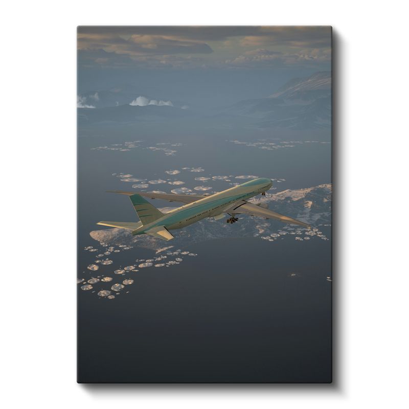 Boeing 777 - Okyanus Üzerinde Seyreden Yolcu Uçağı Kanvas Tablo