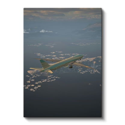 Boeing 777 - Okyanus Üzerinde Seyreden Yolcu Uçağı Kanvas Tablo