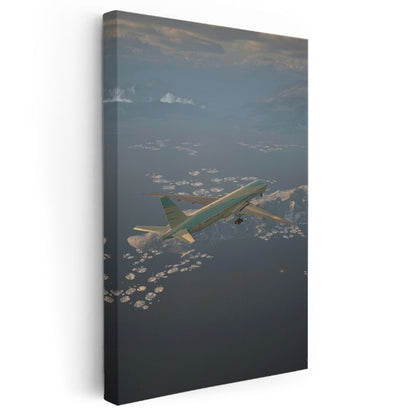 Boeing 777 - Okyanus Üzerinde Seyreden Yolcu Uçağı Kanvas Tablo