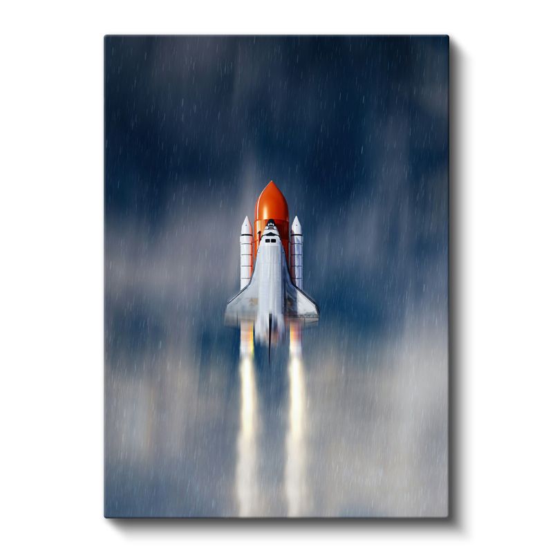 Space Shuttle - Fırlatma Anında Uzay Mekiği Kanvas Tablo