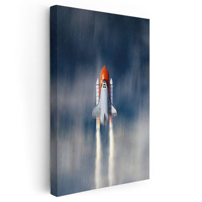 Space Shuttle - Fırlatma Anında Uzay Mekiği Kanvas Tablo