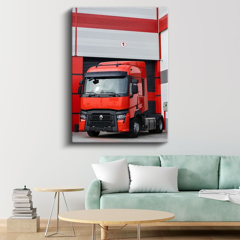 Renault T-High - Kırmızı Çekici Tır Kanvas Tablo